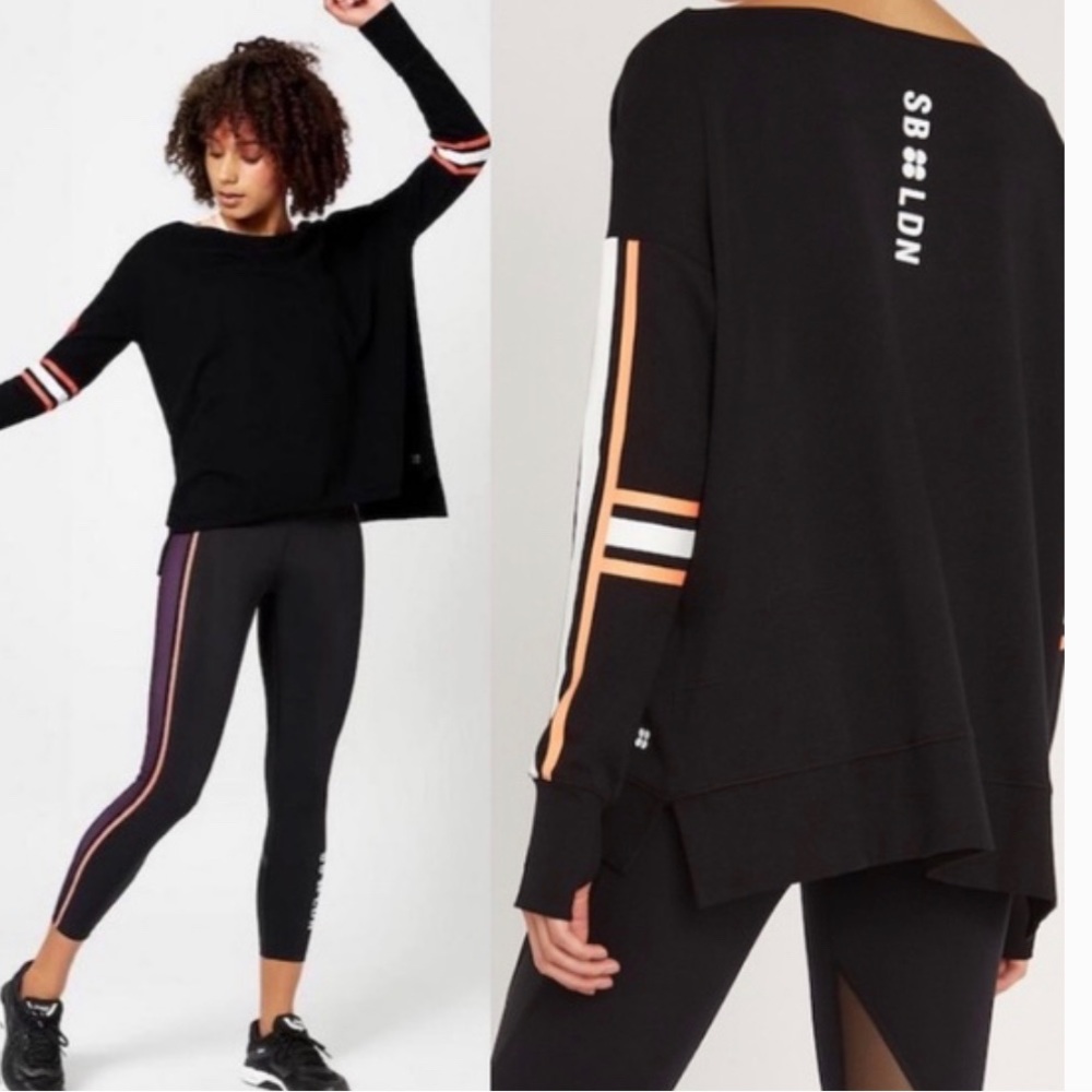 Sweaty Betty Simhasana black orange sweatshirt XS